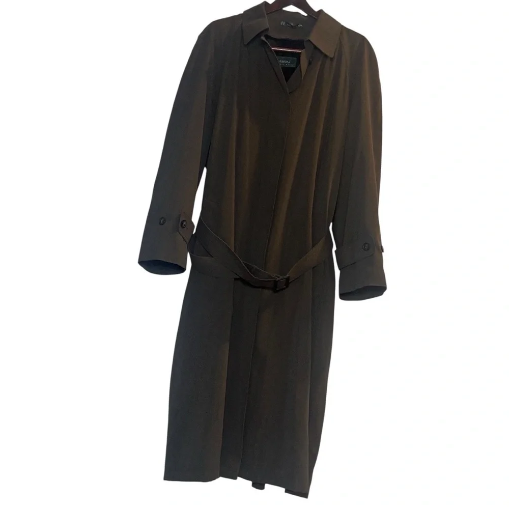 Lauren Ralph Lauren Classic Charcoal Brown Belted Trench Coat Men’s 42R - Picture 2 of 11